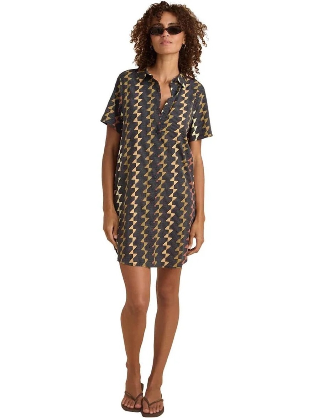 NWT Roark Bless Up Dress IN FADED BLACK SIZE L mini print